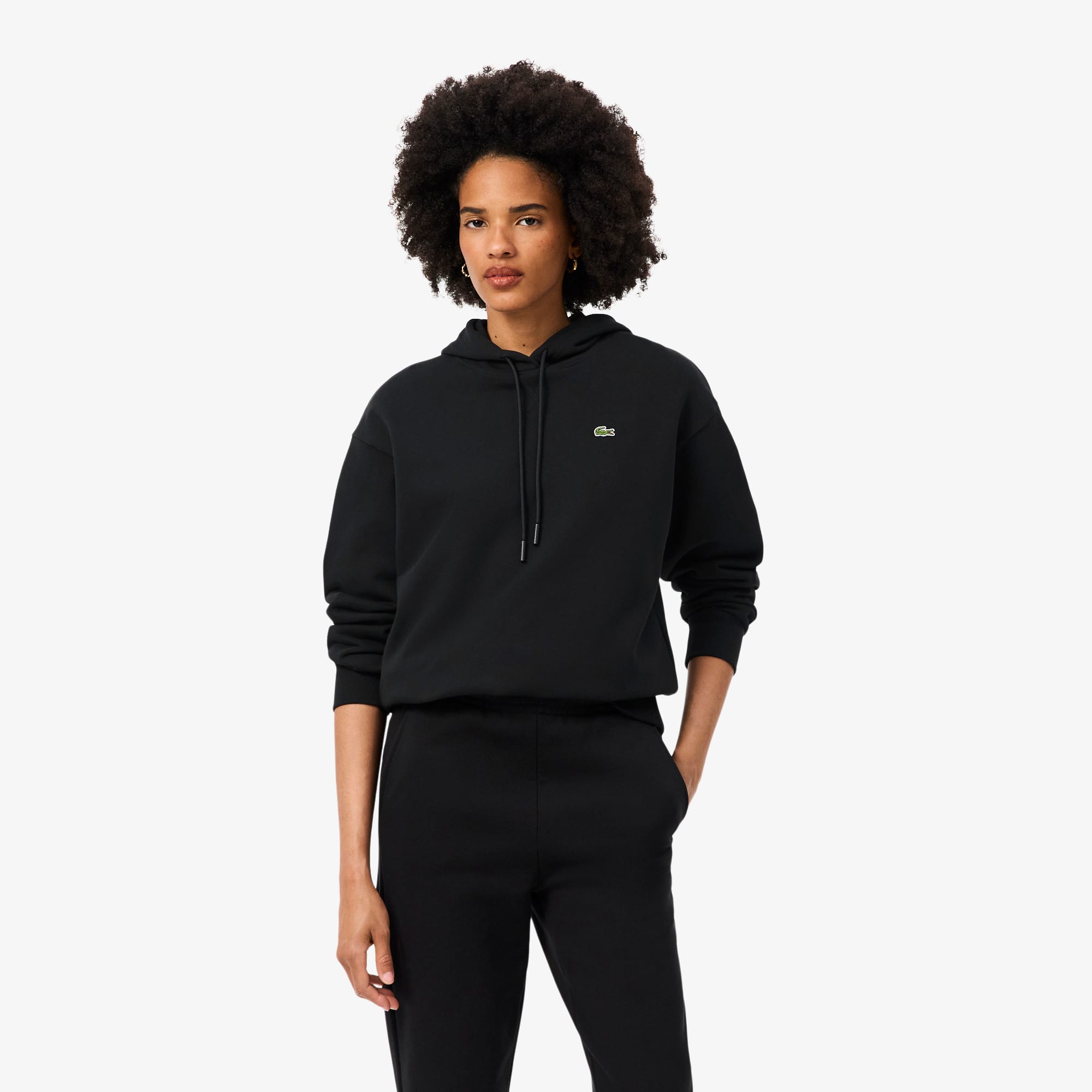 SLDO ブラック フード付きスウェット Oversized Fleece Hoodie - undefined - New In 2026 | Lacoste