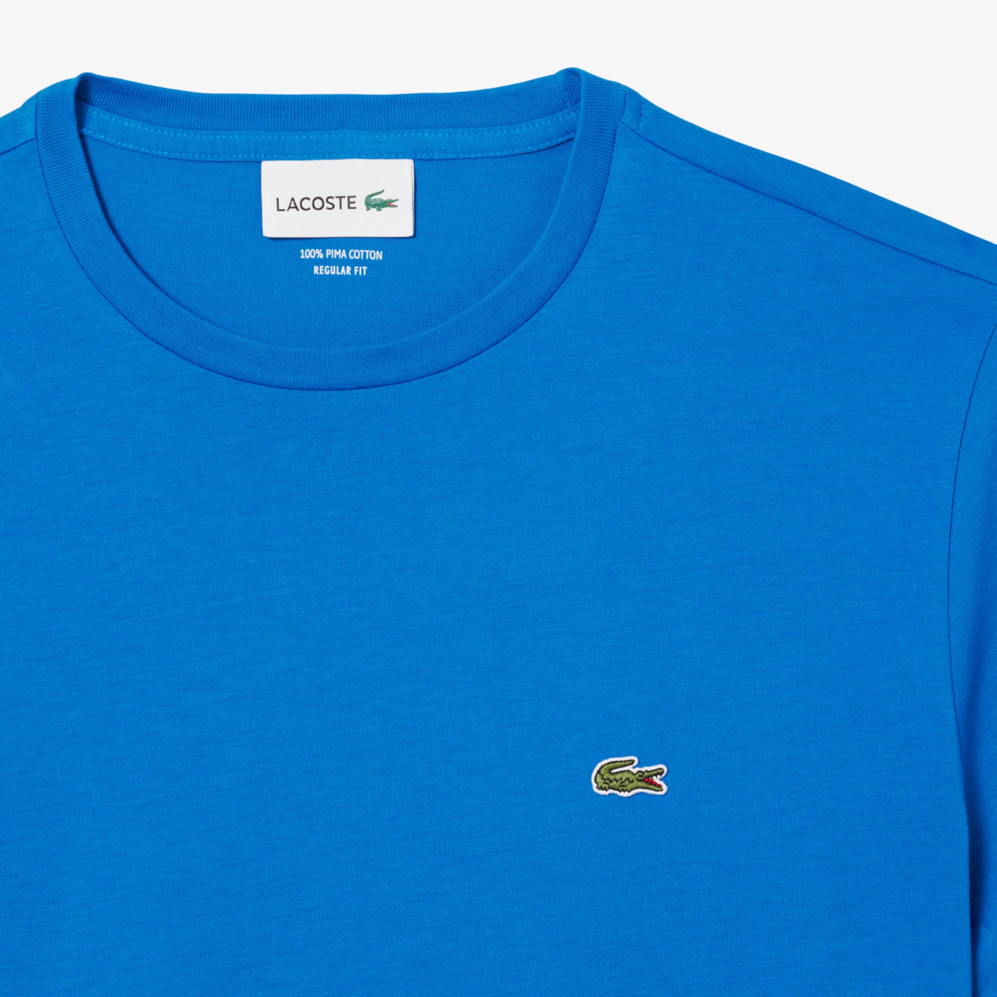 Tシャツ・カットソー LACOSTE Men T Shirts TH6709 3D3 Blue Men Lacoste T-shirt Pima Cotton Short Sleeve Crew Neck Tee