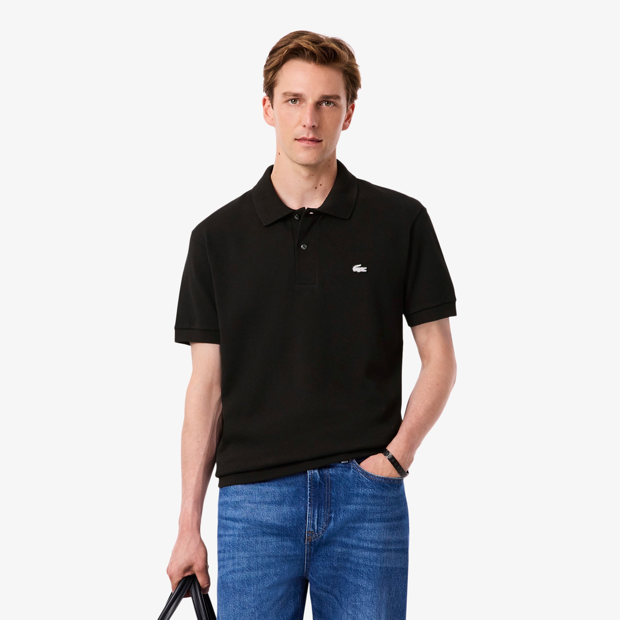 Classic Fit Diamanté Crocodile Piqué Polo Shirt - Men's Short