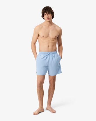 Mid Length Monochrome Swim Trunks