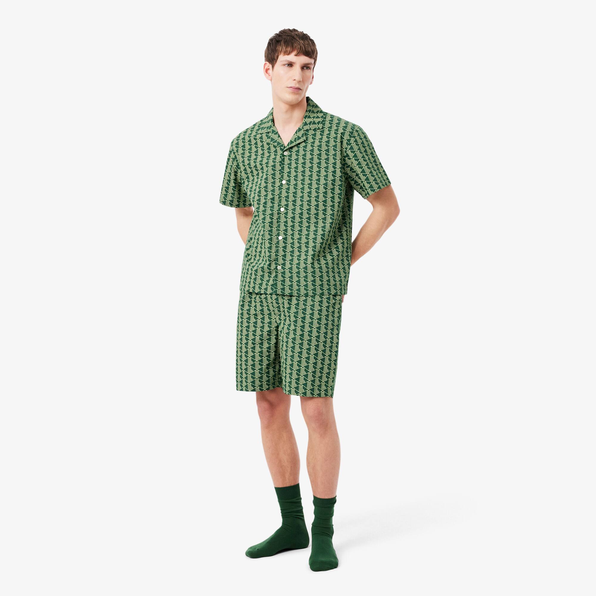 Monogram Print Poplin Pajama Shorts - Loungewear - New In 2026