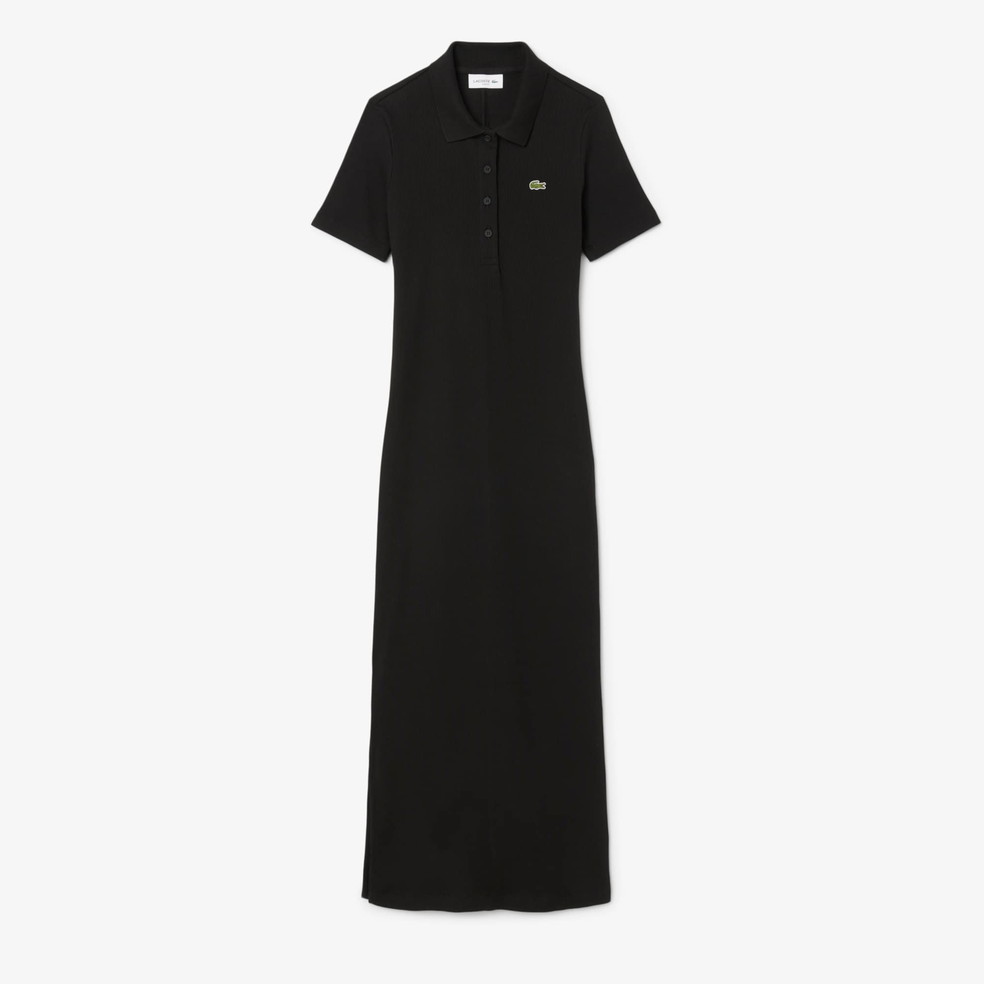 Long Ribbed Cotton Polo Dress - Women's dresses & skirts