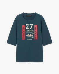 Runway Zipped Printed Stretch T-shirt