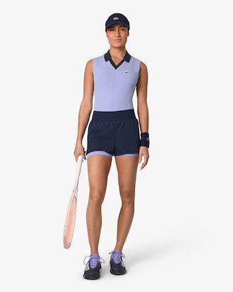 Sleeveless Stretch Knit Tennis Polo Shirt
