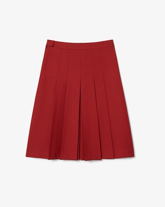Runway Embroidered Pleated Midi Skirt