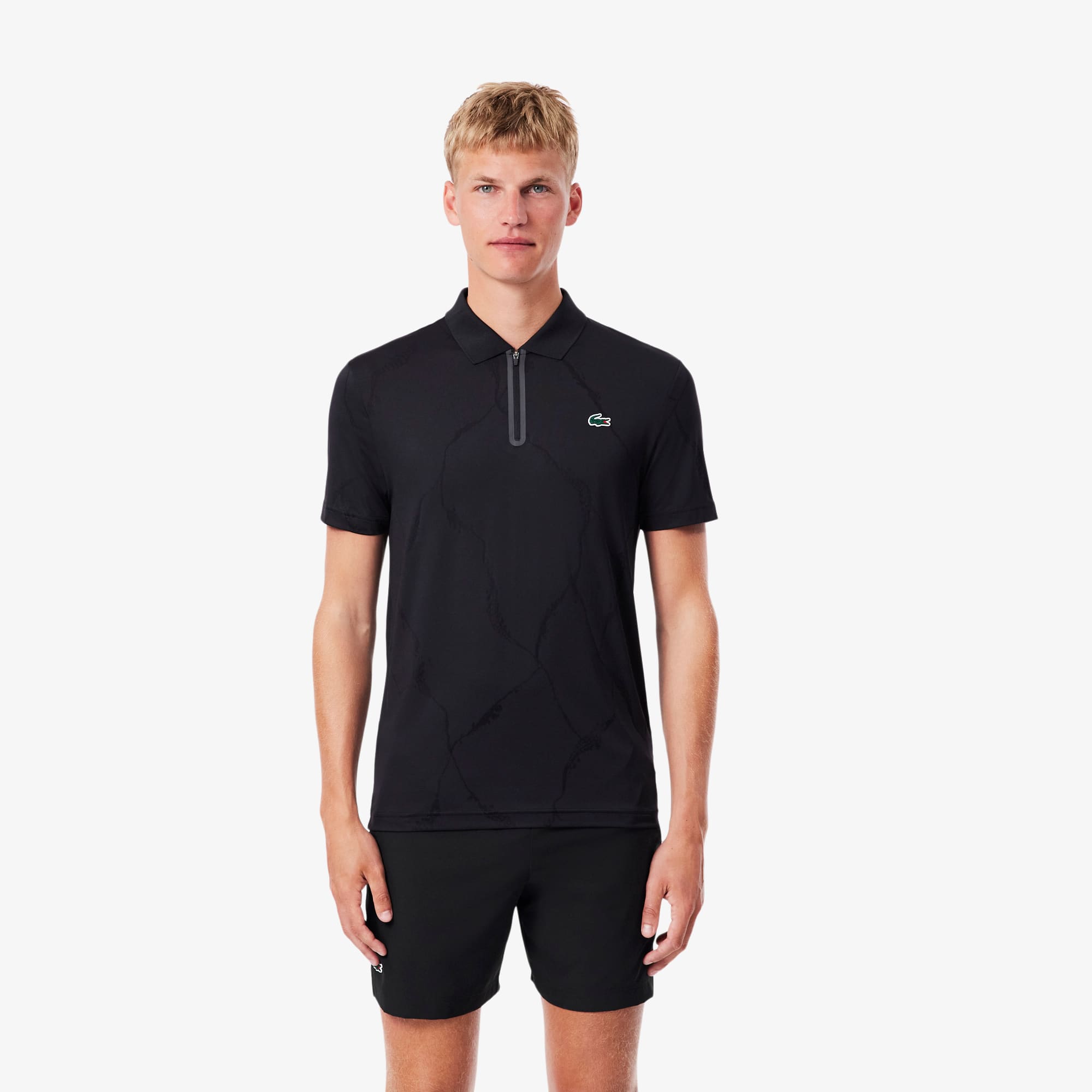 Ultra Dry Jacquard Crocodile Tennis Polo Shirt - Men's Short