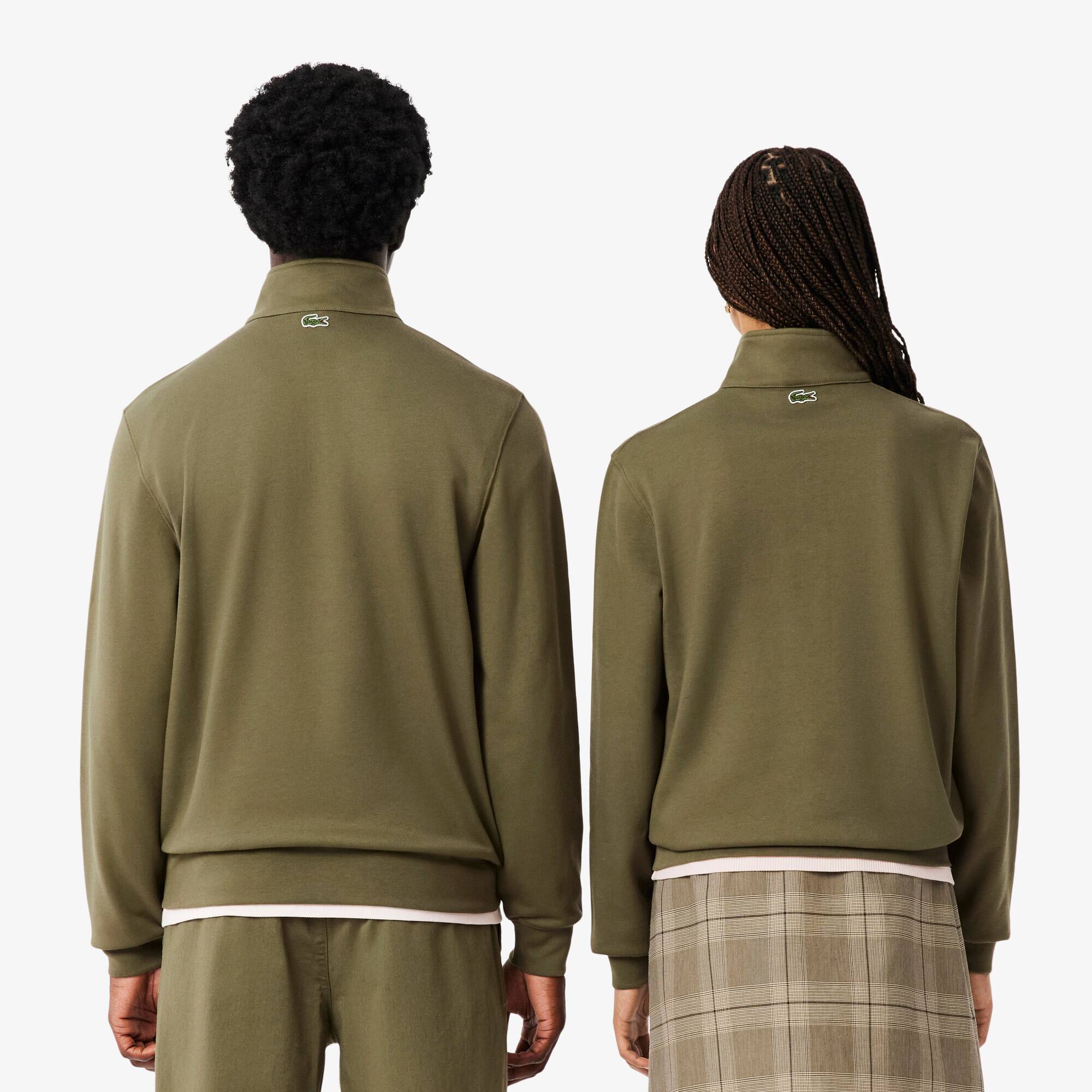 High Neck Zip-Up Print Sweatshirt - Men's Sweatshirts - New In