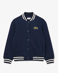Unisex Embroidered Badge Fleece Bomber Jacket
