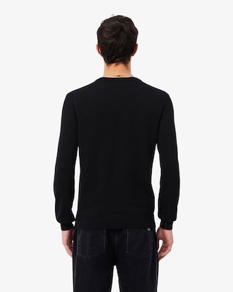 Monochrome Cotton V-neck Sweater