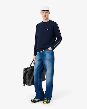 Stripe Band Fleece Sweatshirt