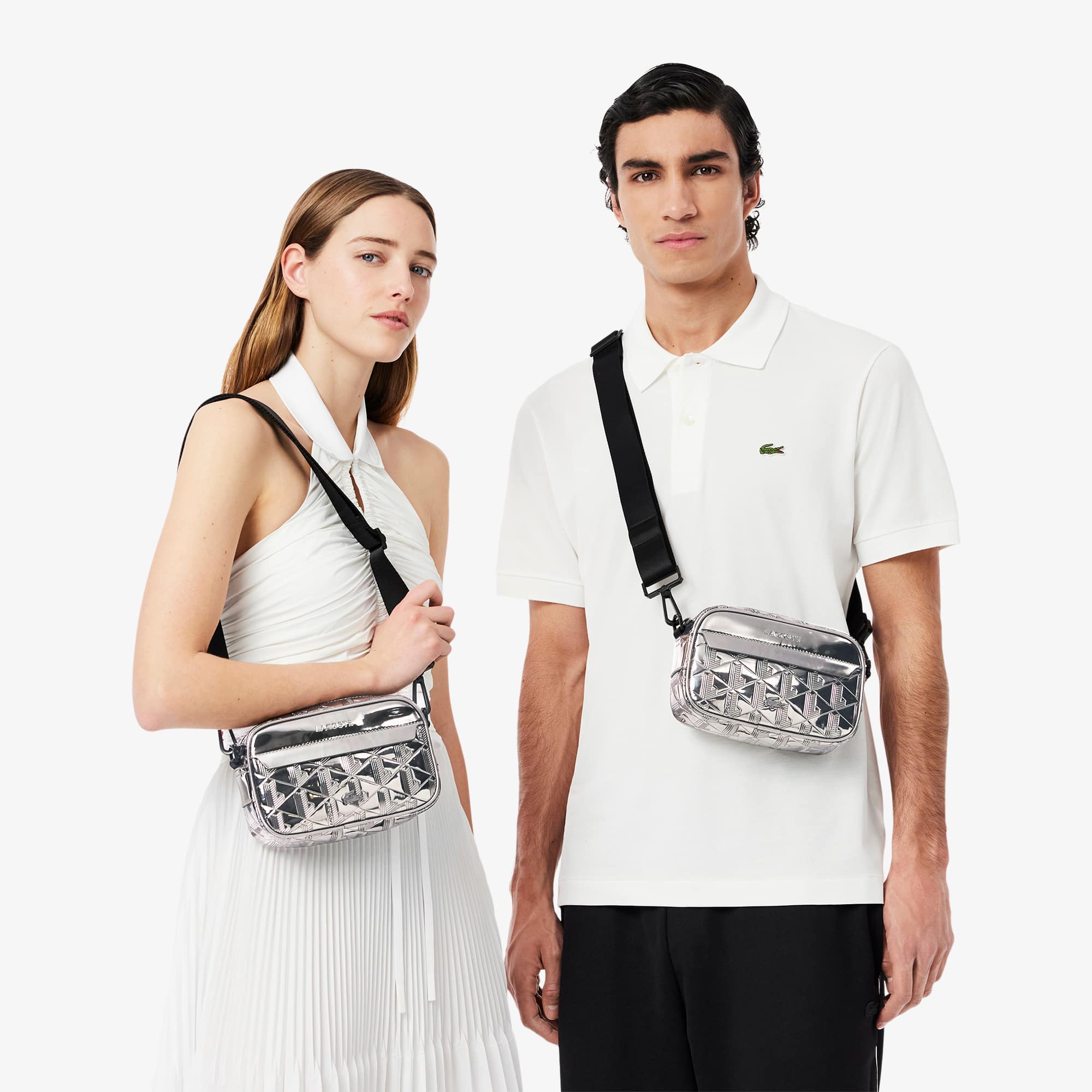【LACOSTE】The Blend Small Size Reporter Bag_NH3650L (GRAY) Amazon.com | Lacoste Men's The Blend Clipped Monogram