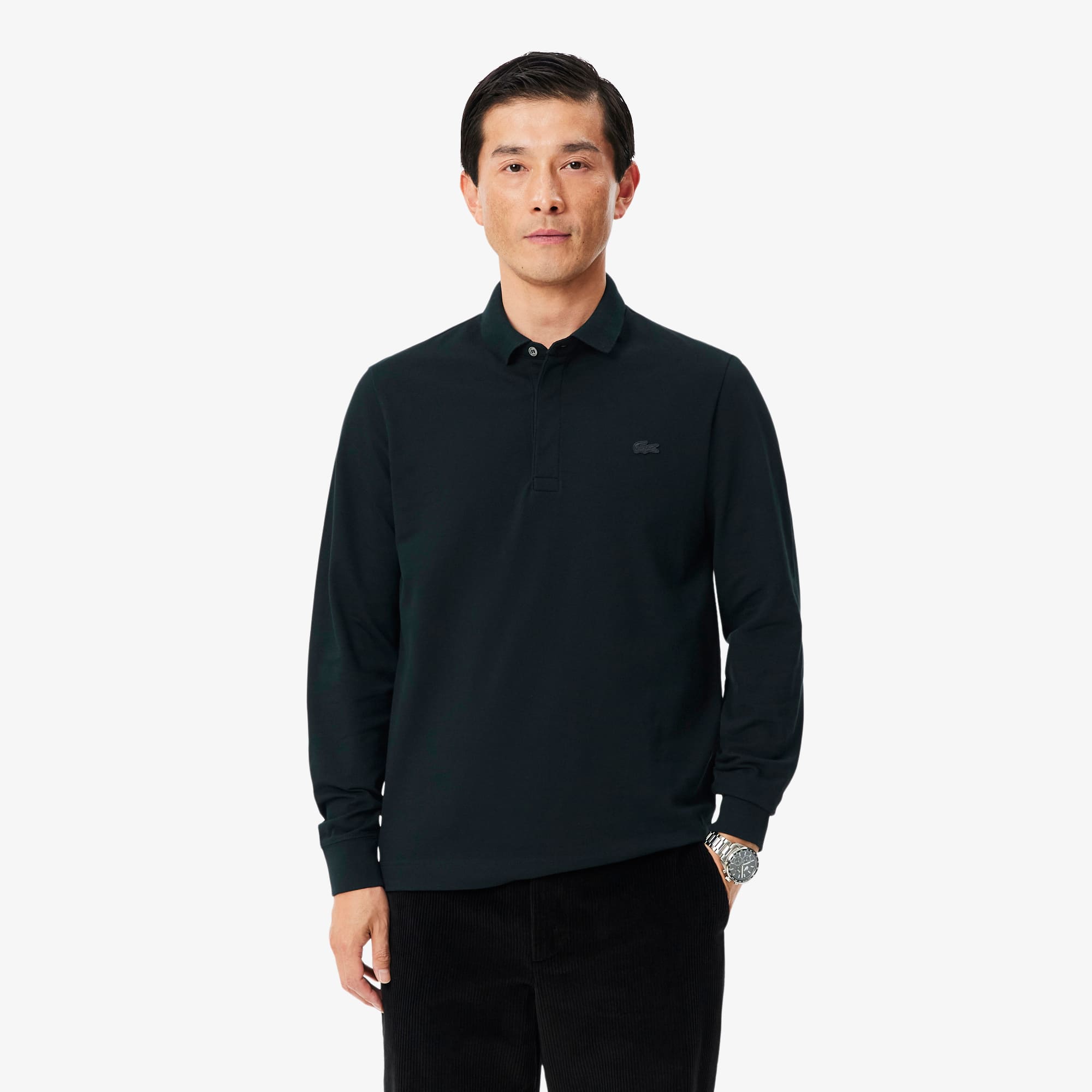 Regular Fit Paris Stretch Piqué Polo Shirt - Long Sleeves - New In