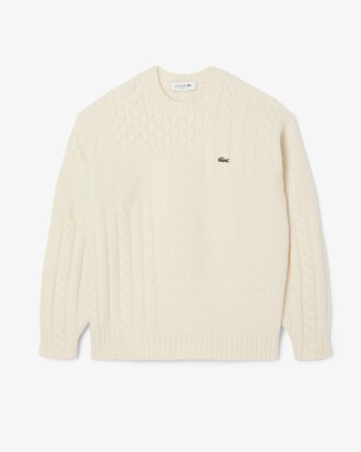 Relaxed Fit Patchwork Effect Wool Sweater