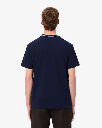 Stretch Piqué Stripe Collar T-shirt