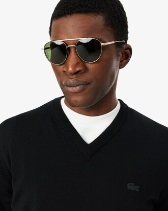 Merino Wool Monochrome V Neck Sweater