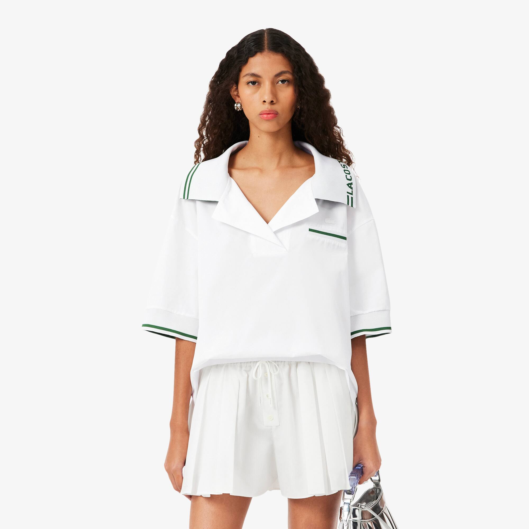 Runway Logo Collar Oversized Popover Shirt - Women's Shirts & Tops