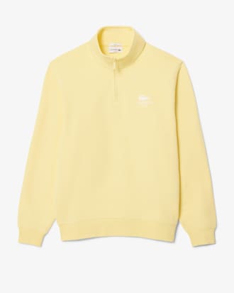 High Neck Zip-Up Print Sweatshirt