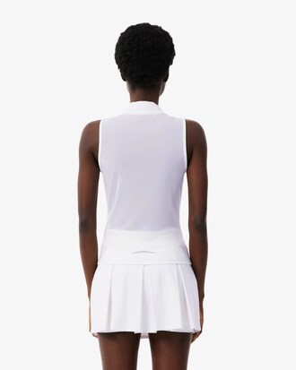 Sleeveless Stretch Dual Fabric Tennis Polo Shirt
