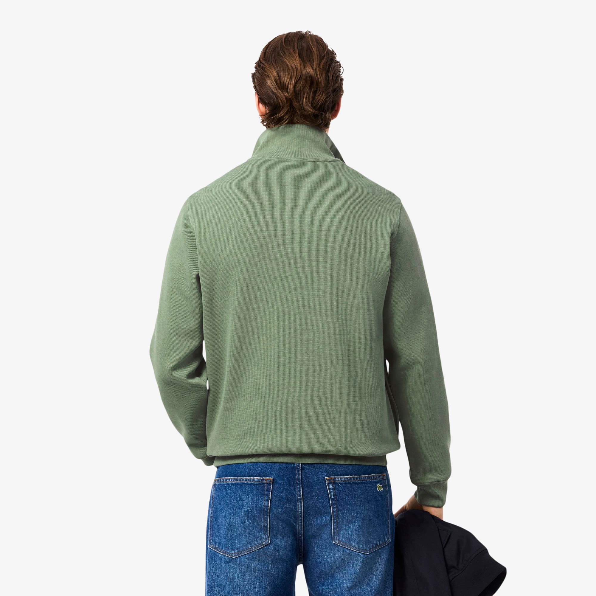 Zip-Up High Neck Interlock Sweatshirt - Men's Sweatshirts - New In
