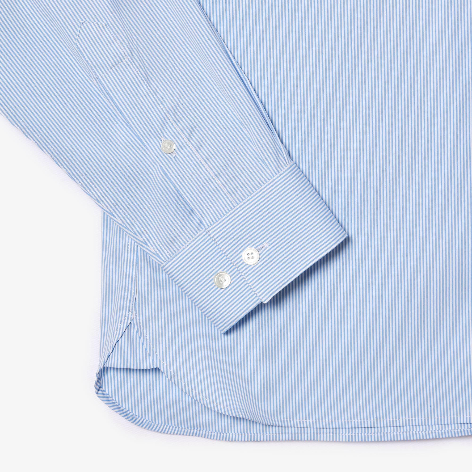 Slim Fit Striped Stretch Poplin Shirt - Men's Long Sleeves