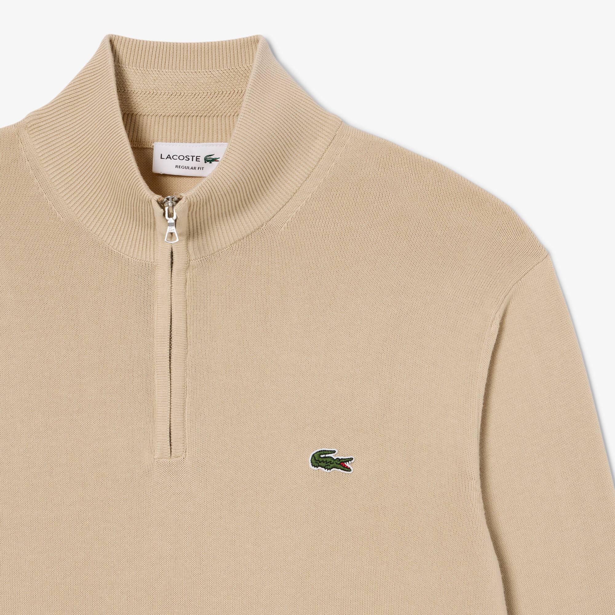 Zipped High Neck Cotton Sweater - Men's Knitwear - New In 2026