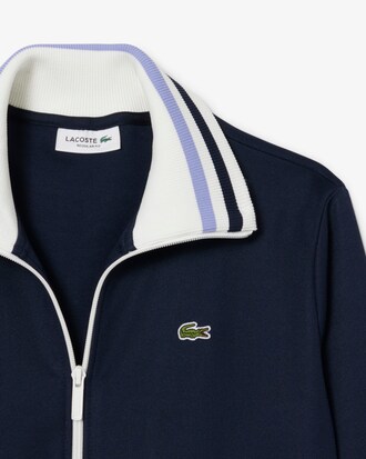 Zipped Stripe Accent Sweatshirt