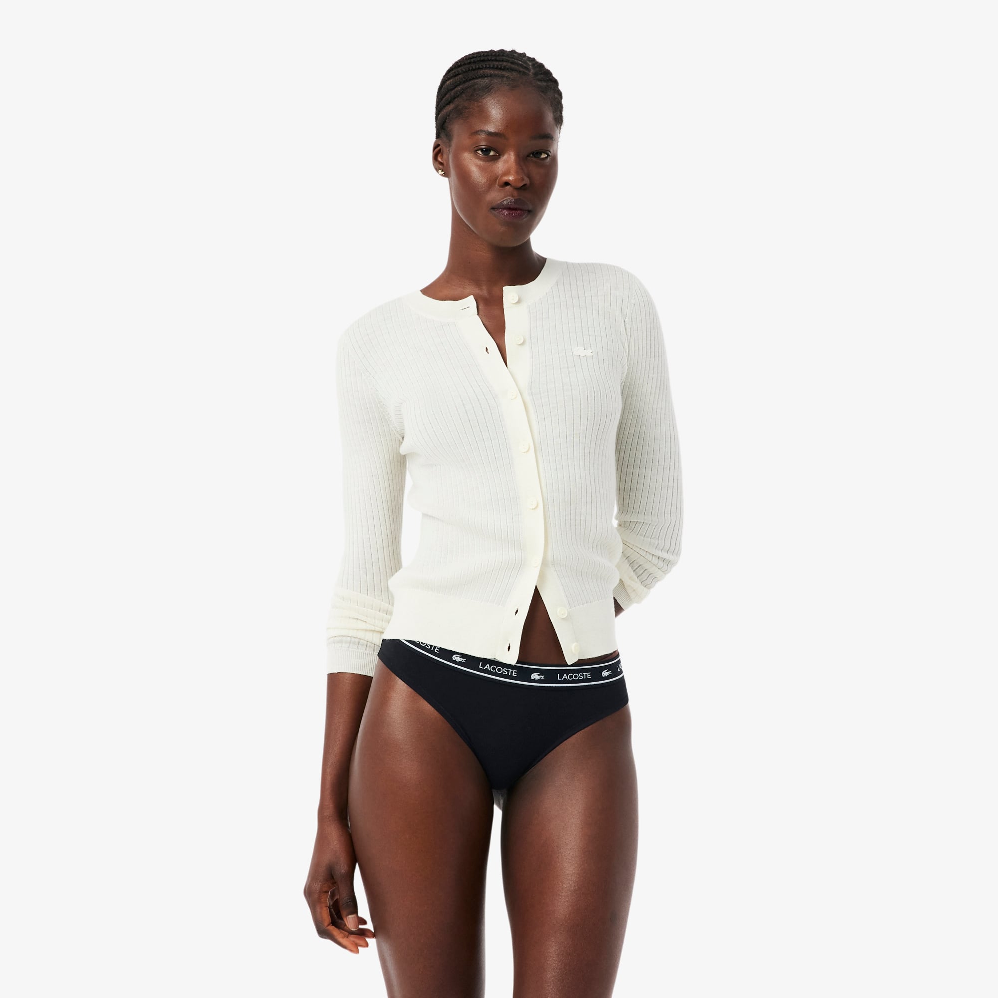 Logo Waist Stretch Cotton String Briefs - Women's Briefs & bottoms