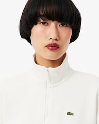 High Neck Zipped Piqu&eacute; Sweatshirt
