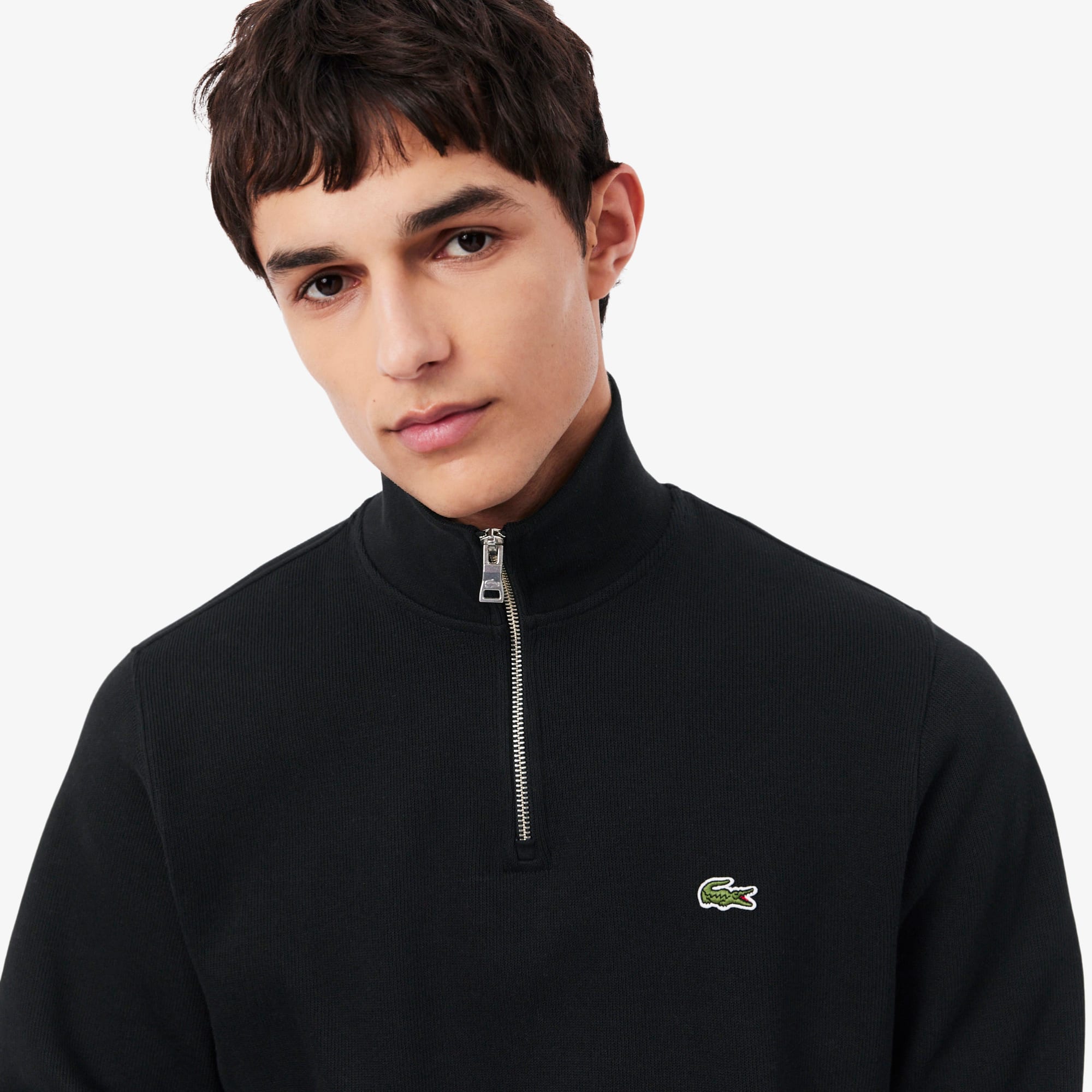 Zip-Up High Neck Interlock Sweatshirt - Men's Sweatshirts - New In