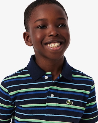 Contrast Stripe Petit Piqu&eacute; Polo Shirt
