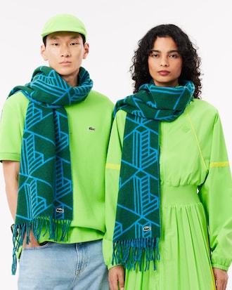 Jacquard Monogram Wool Scarf
