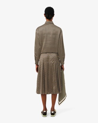 Printed pleated Midi Skirt