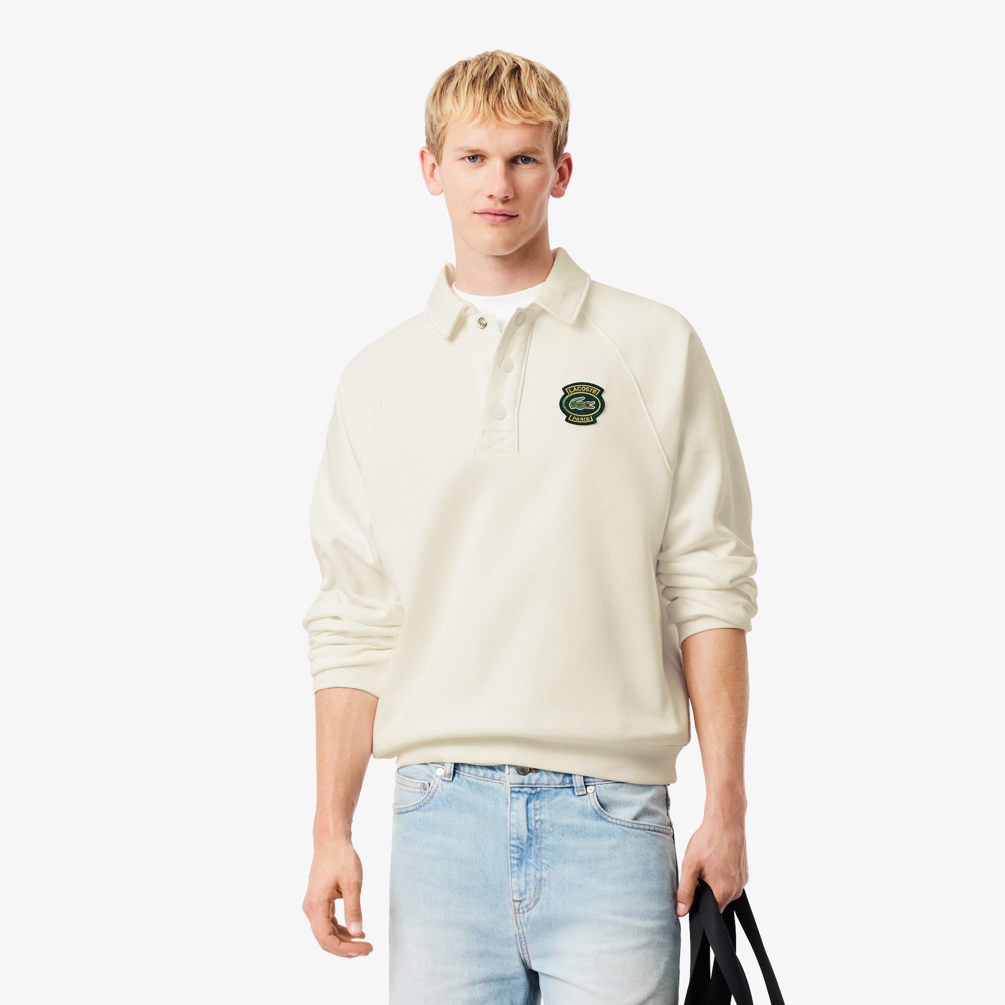 Loose Fit Polo Collar Fleece Sweatshirt - Men's Sweatshirts - New