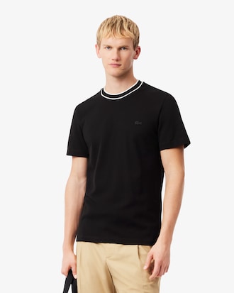 Stretch Piqu&eacute; Stripe Collar T-shirt