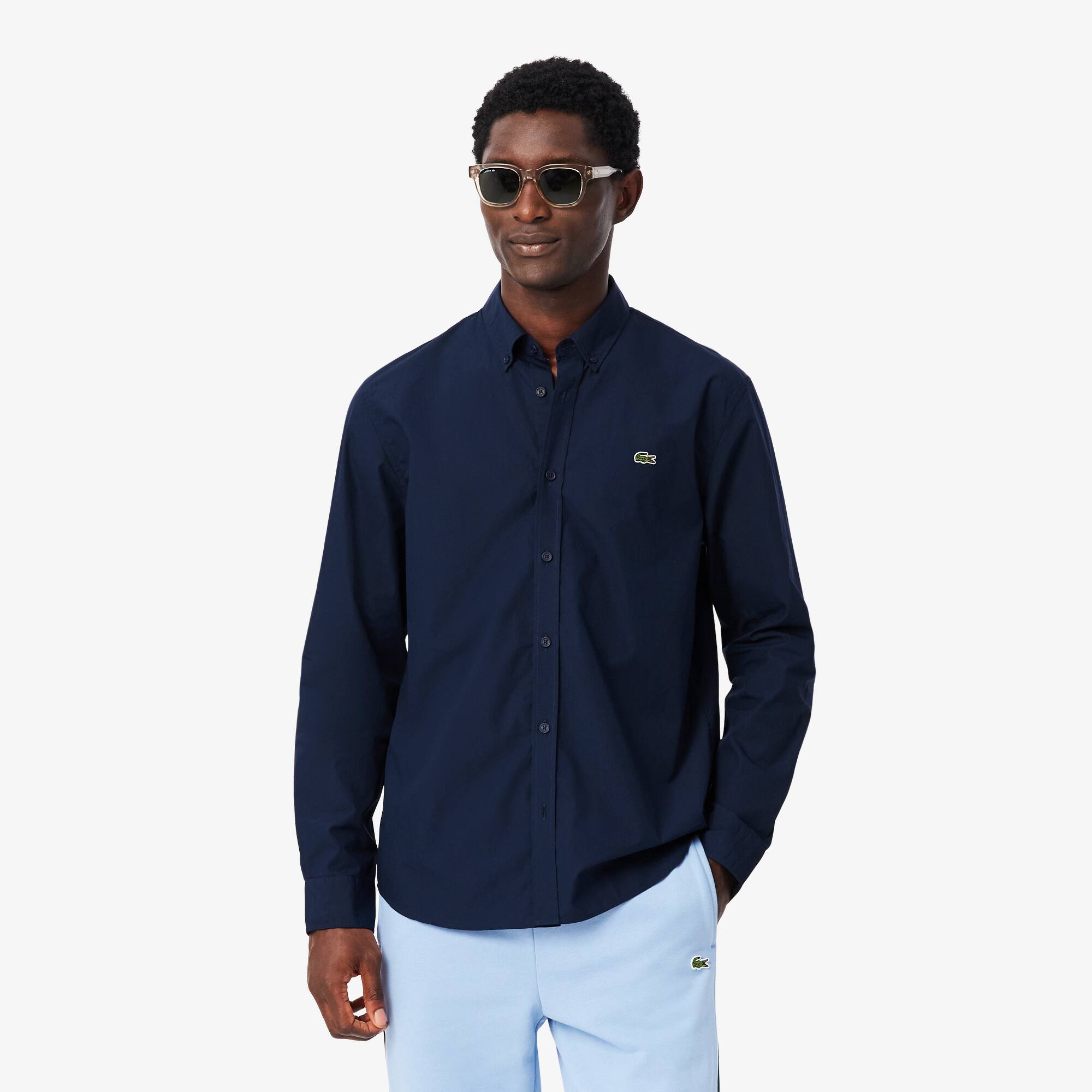 PhaTrnk ネイビー シャツ L Regular Fit Lightweight Poplin Shirt - Men's Long Sleeves Shirts