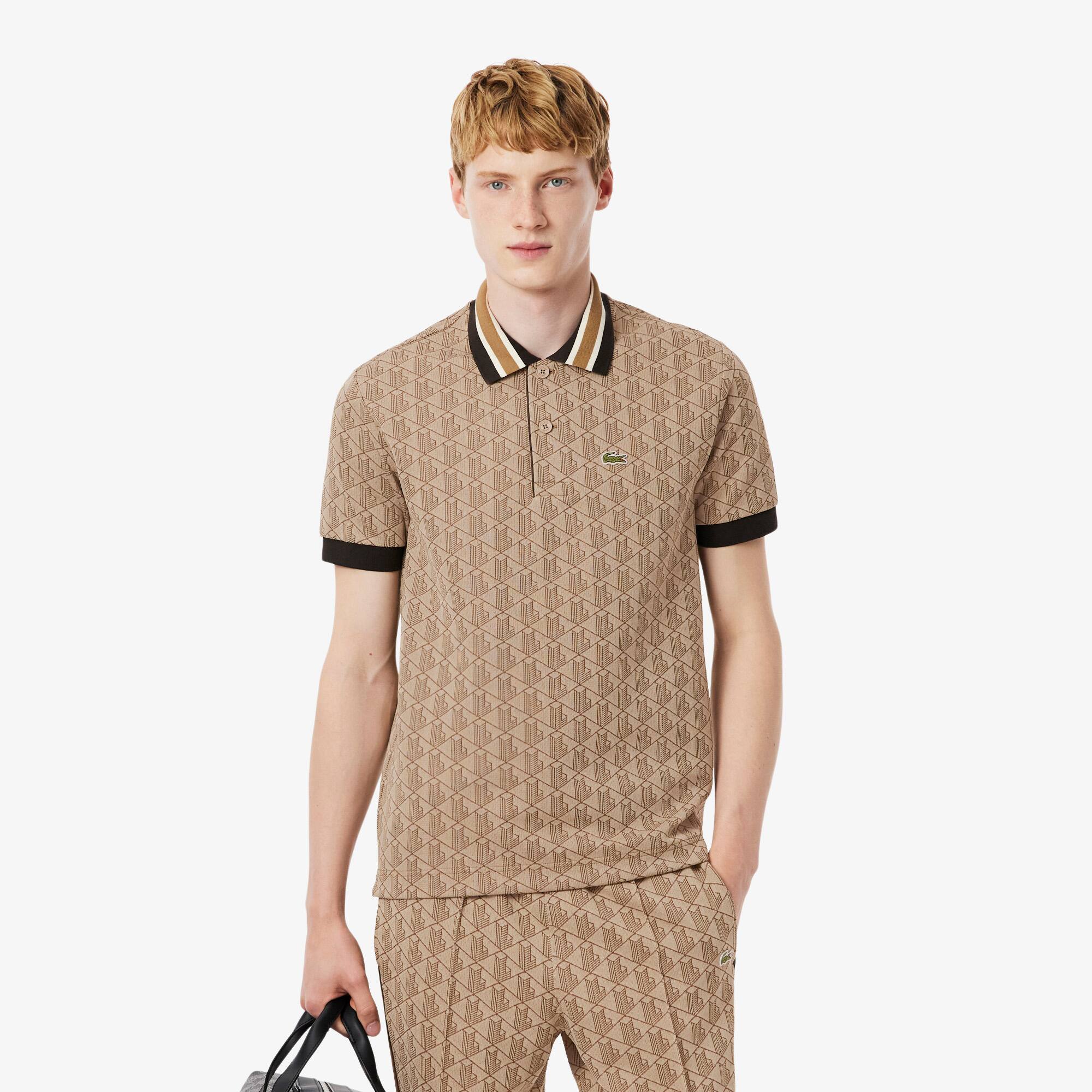 Classic Fit Monogram Jacquard Polo Shirt - Men's Short Sleeves