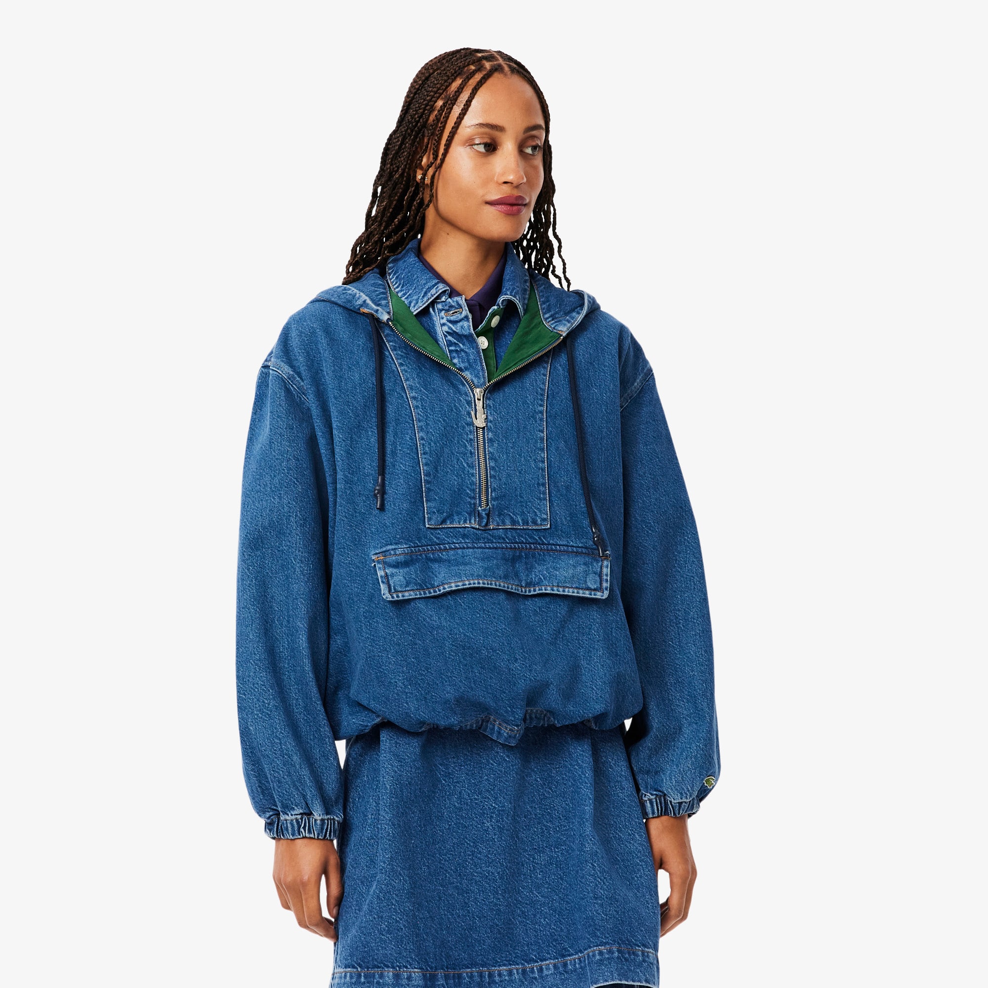 Oversized Denim Popover Jacket - Women's Jackets & Coats - New In