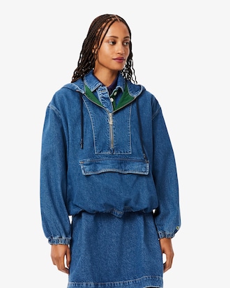 Oversized Denim Popover Jacket