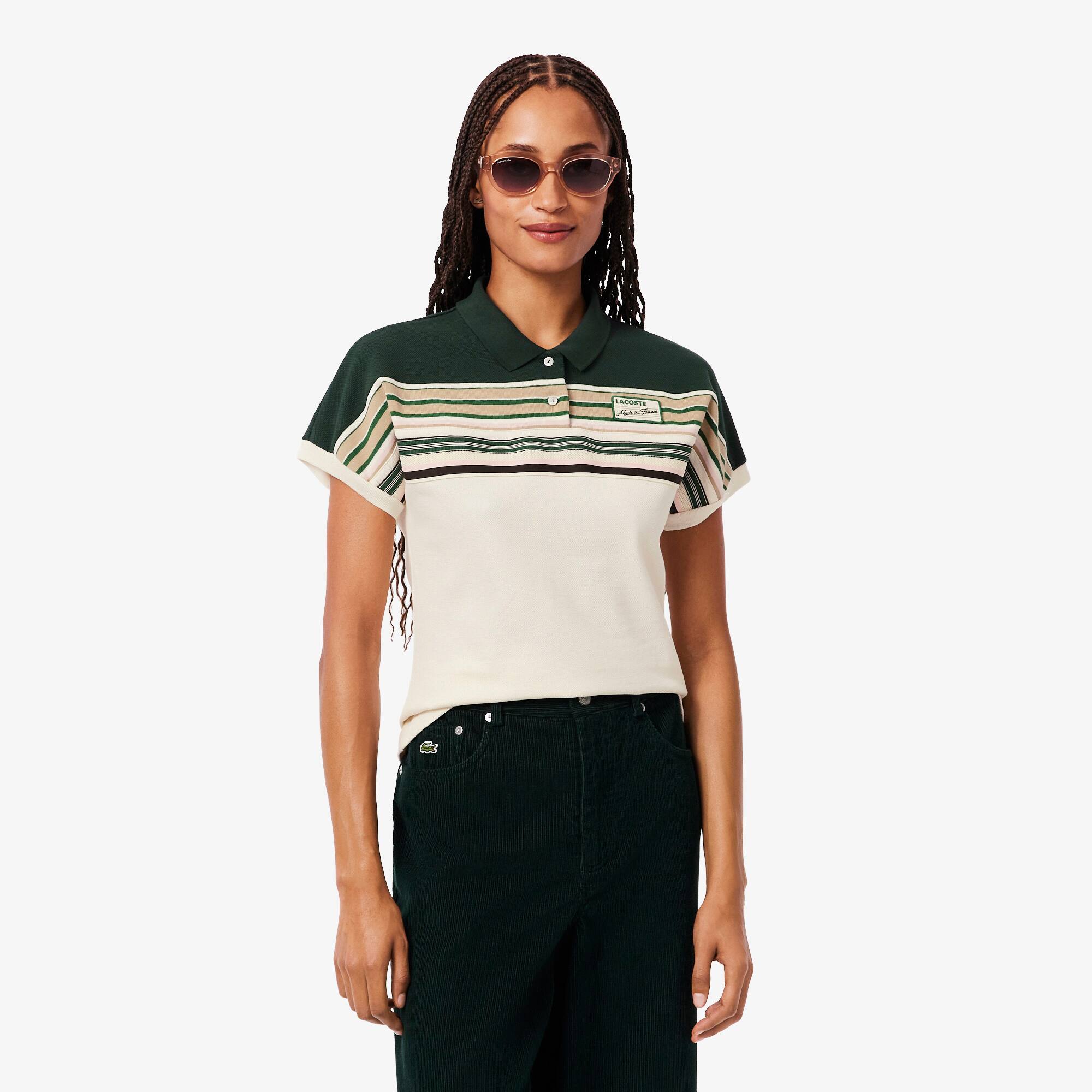 French Made Slim Fit Striped Polo Shirt - Women
