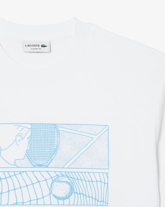Tennis Court Print Cotton T-shirt