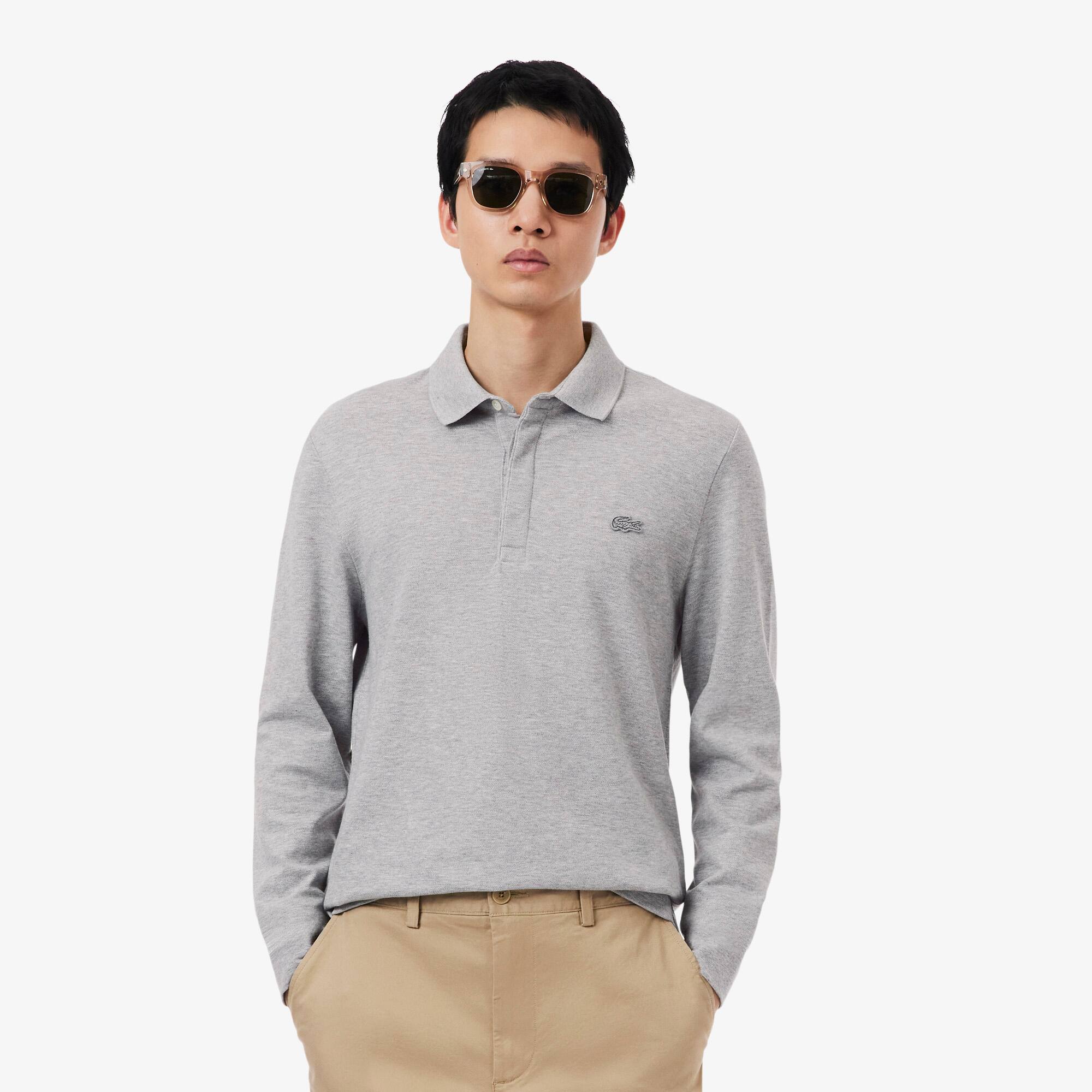 mens long sleeve lacoste polo shirt