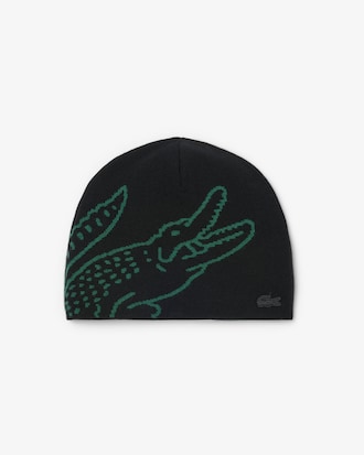 Wool Jacquard Crocodile Beanie