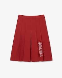 Runway Embroidered Pleated Midi Skirt