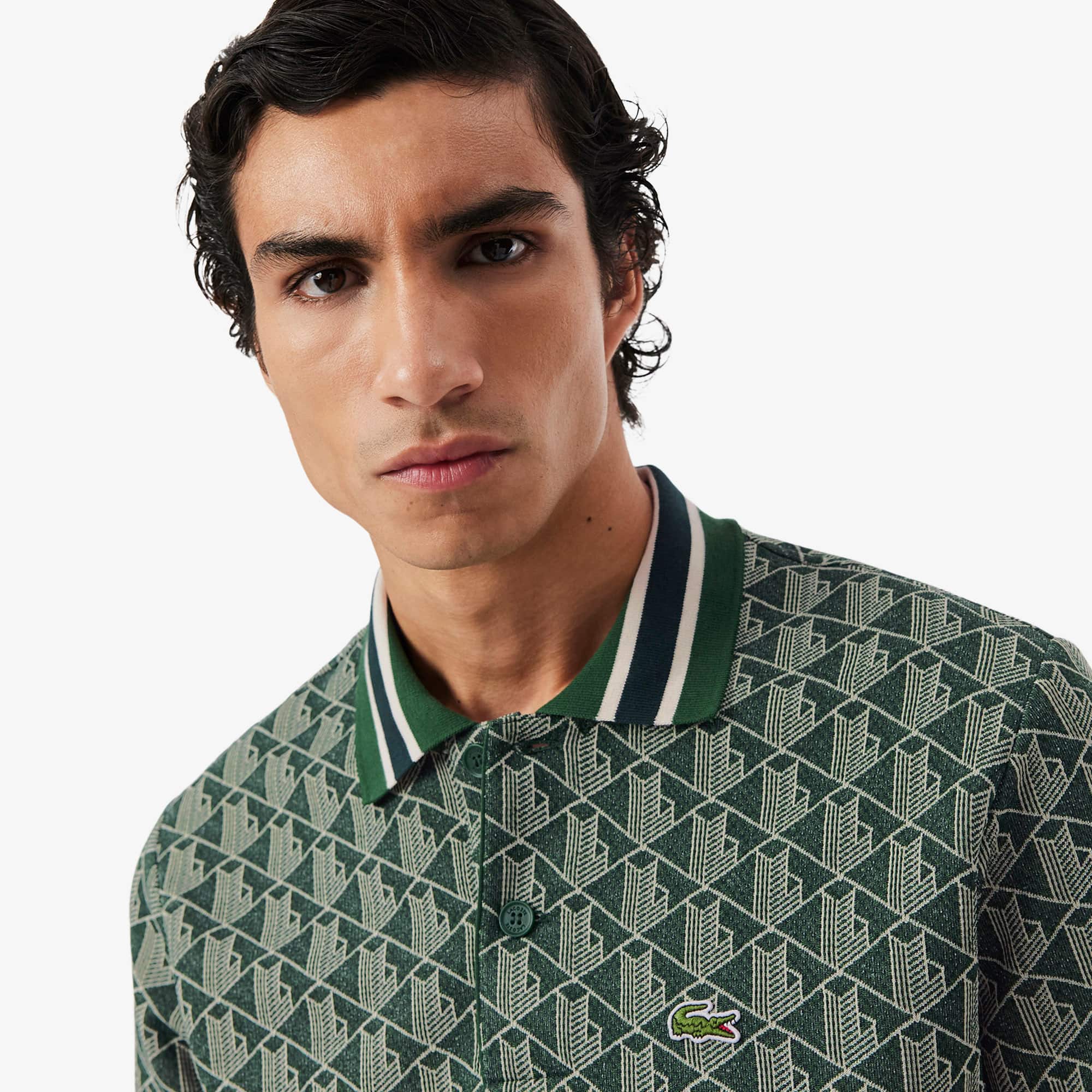 Classic Fit Monogram Jacquard Polo Shirt - Men's Short Sleeves