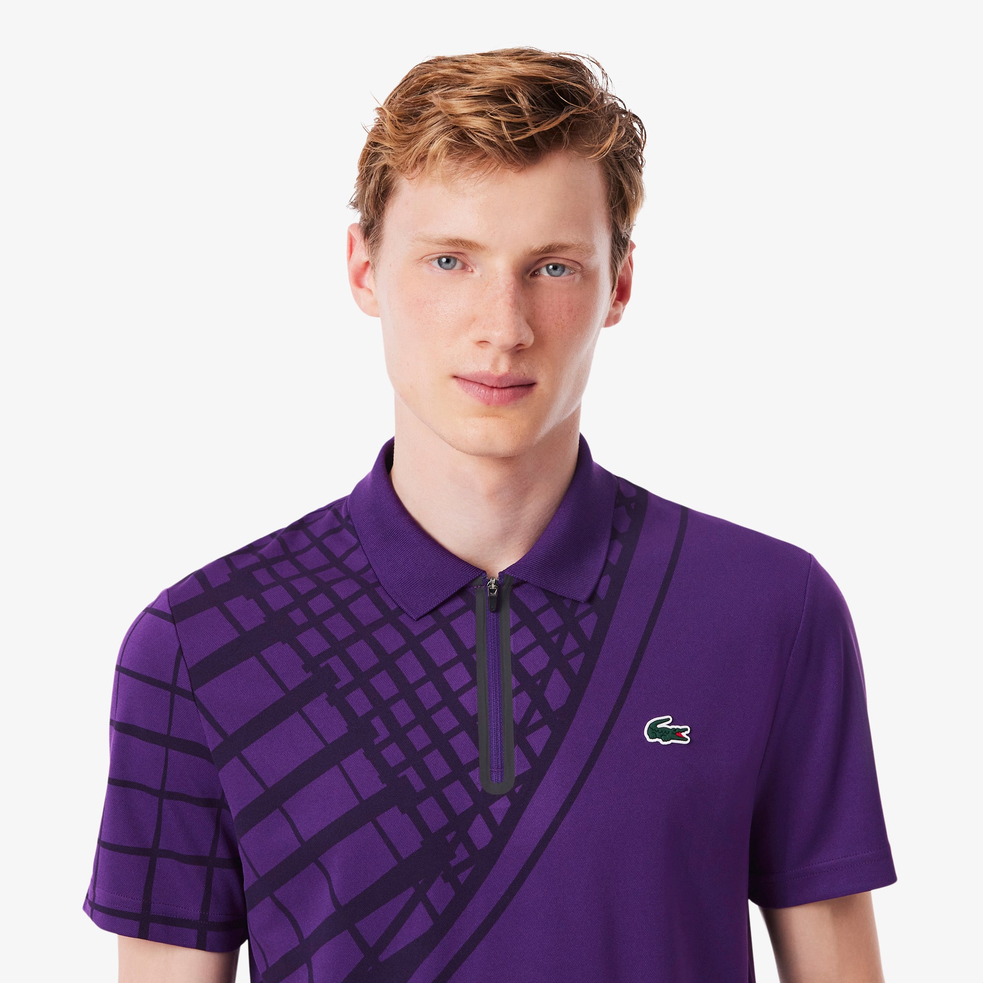 Ultra Dry Printed Slim Fit Tennis Polo Shirt - Men's Short Sleeves