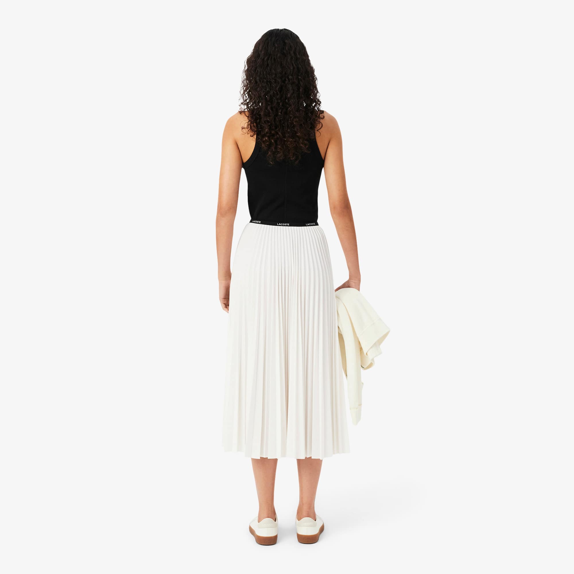 Long Pleated Elasticated Waist Skirt - Women's dresses & skirts