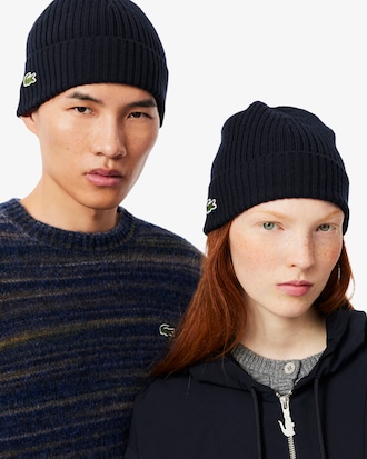 Rib Knit Brushed Wool Beanie