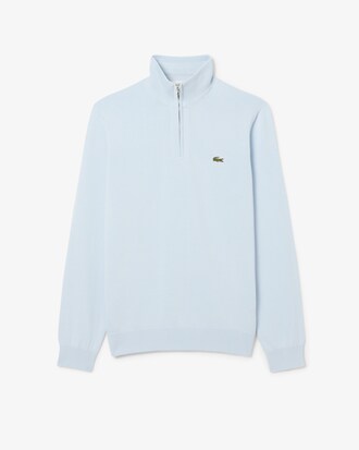 Zipped High Neck Cotton Sweater