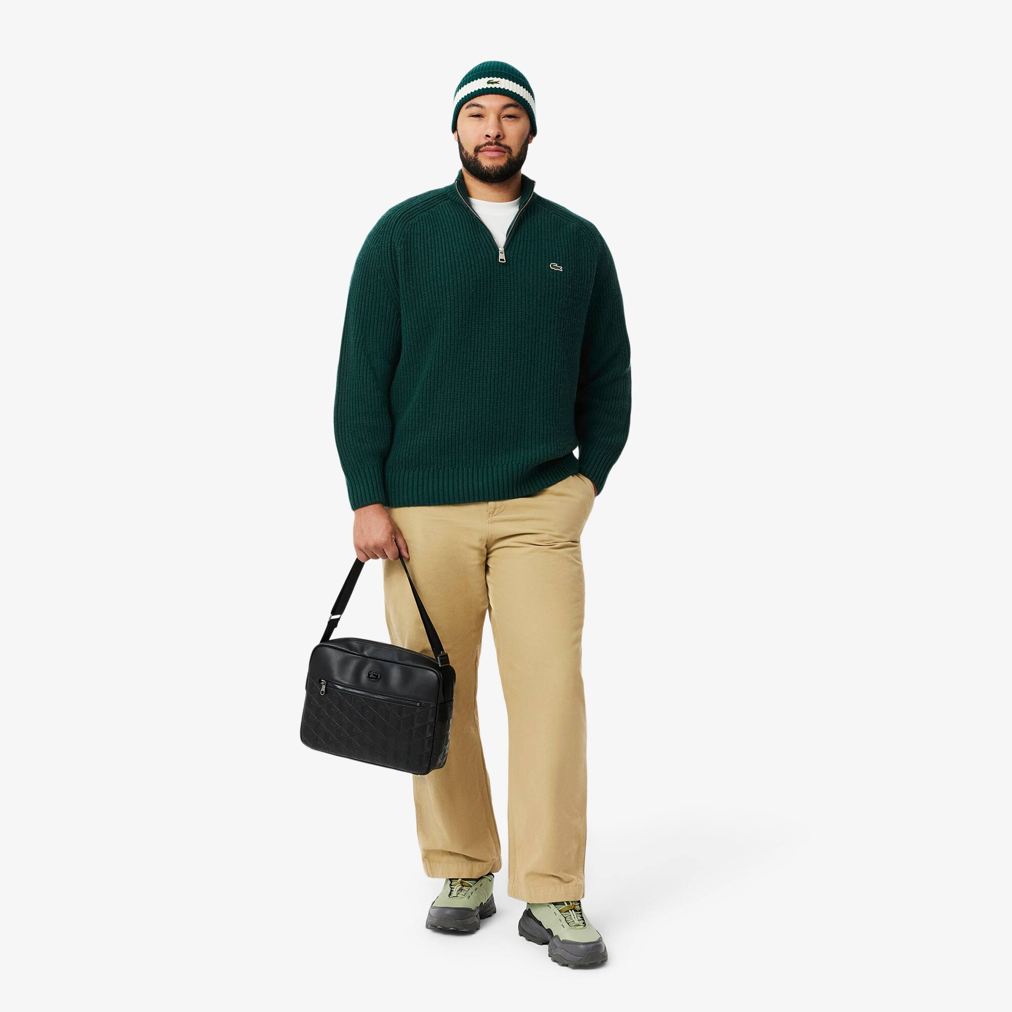 Zipped High Neck Wool Sweater - Men's Knitwear - New In 2026 | Lacoste