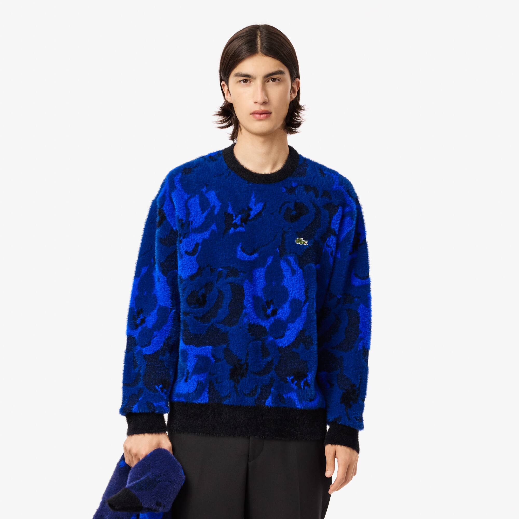 Relaxed Fit Crew Neck Jacquard Sweater Men s Knitwear New In 2024 Lacoste